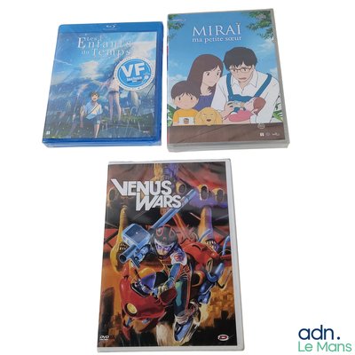 three dvds that are sitting on a white surface