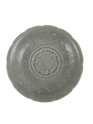 an image of a gray bowl on a white surface