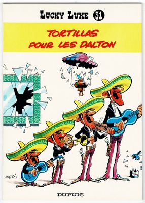 the cover of lucky luke ' s novel, tortillas rue les baron