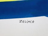 an image of a close up of a piece of paper with the word zeuso written on it