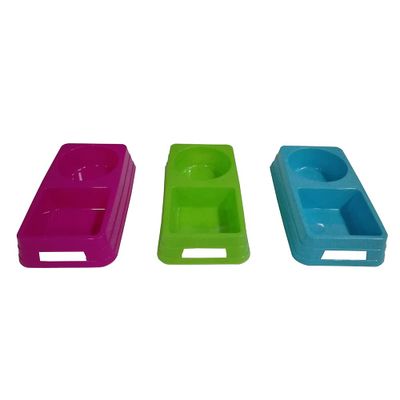 ATOSA-Mangeoire double 28 x 15 cm-Plastique rigide haute sta…