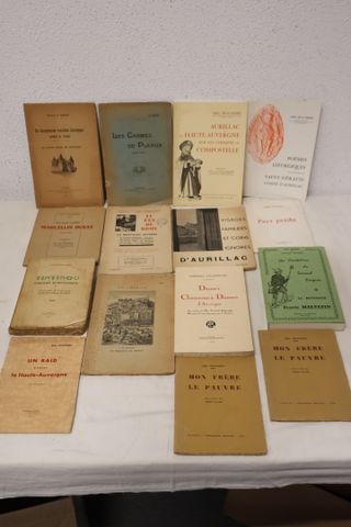 Lot de 4 livres et 11 plaquettes sur le Cantal 