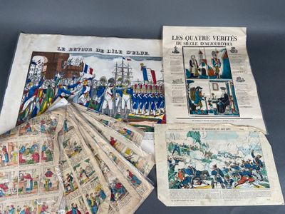 plusieurs vieux journaux français sur lesquels figurent des photos de militaires