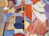 an image of a painting of a woman sitting on a chair