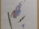 une photo d'une photo représentant des oiseaux volant dans le ciel