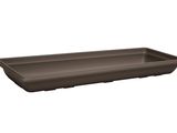 un plateau rectangulaire en plastique marron sans poignées