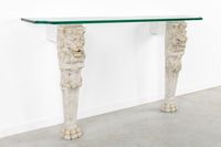 Une console murale ou table de console, ornée de lions, en m… (photo 5)