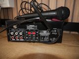 two microphones sitting on top of a table