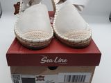 Espadrilles en cuir blanc, neuves dans leur boîte, taille 6,5