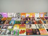 a lot of different records on the table