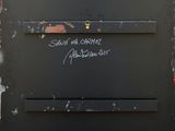a black box with writing on it that says shut the container