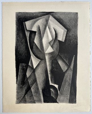 a black and white drawing of a man with a hat
