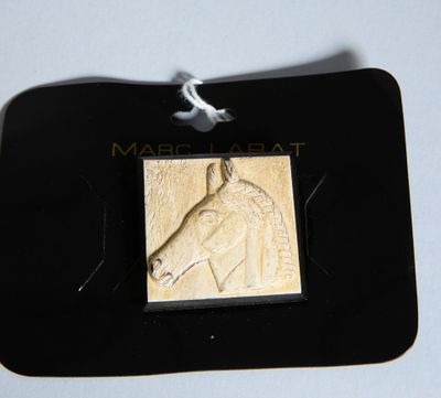 une image représentant un cheval sur une plaque