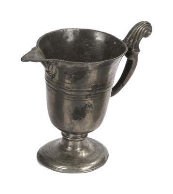 a silver cup with a handle on a white background