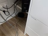 an image of a computer desk with a printer and a mouse