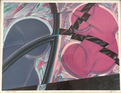 POLI. Jacques POLI (XX°) Cœur Bleu et Rose 1986