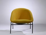 an image of a yellow chair sitting on top of a white floor
