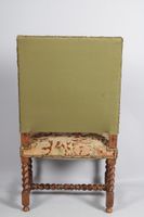 Fauteuil en bois naturel torsadé, style Louis XIII (photo 4)