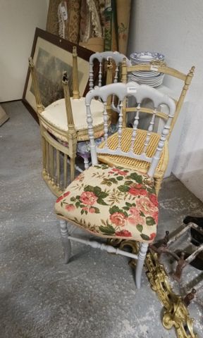 Paire de chaises de chambre dossier barrette. Joint 2 chaises de ...