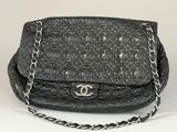chanel black quilted leather shoulder bag with chain strap