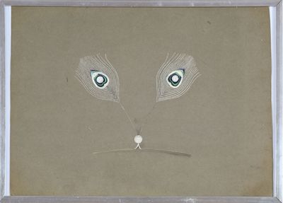 Dessin préparatoire pour un collier à motif de plumes de pao…