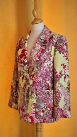 CHRISTIAN LACROIX Paris – Jolie Veste à motif floral. Fermeture u...