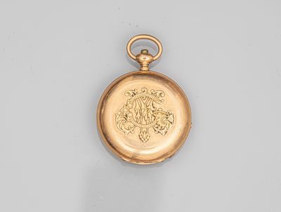 an image of a gold pocket watch with a lion on it
