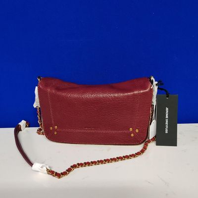 Sac à bandoulière en cuir rouge Michael Korsh avec bandoulière en chaîne
