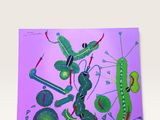 une image représentant une peinture d'un groupe d'insectes sur fond violet