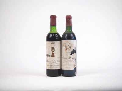 deux bouteilles de vin posées l'une à côté de l'autre sur une surface blanche