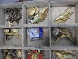 a box with a lot of different items in it