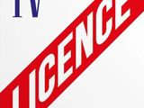 une image représentant un panneau blanc et rouge sur lequel figure le mot « licence »