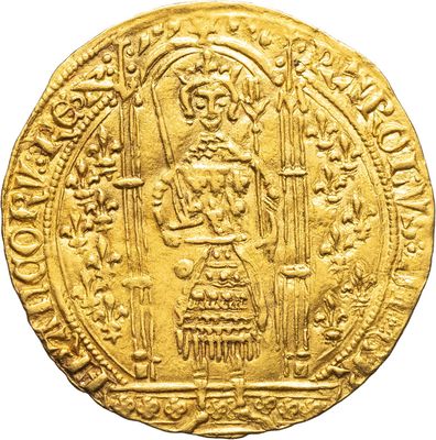 a gold coin with an image of a man on it