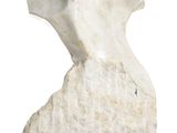 marble sculpture of a head on a rock on a white background