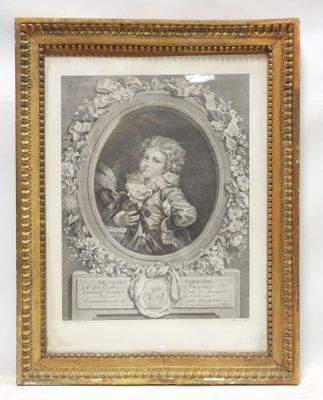 an old picture of a man in a suit with a wreath around his neck