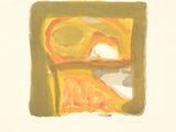 a picture of a painting of a person sitting in a chair