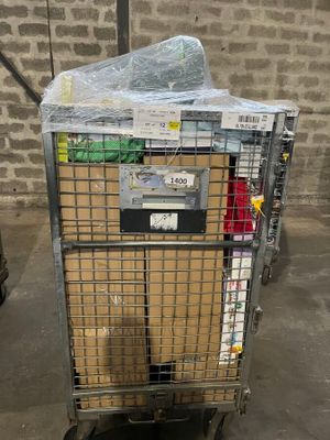 a cart that has a lot of boxes on top of it