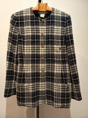 SONIA RYKIEL Veste en laine à carreaux dans les tons noir, b…