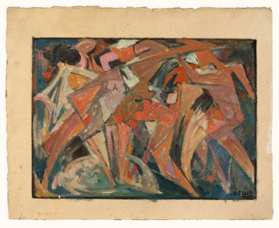 an image of a painting of a group of people riding horses