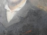 painting of a man in a suit and tie with a mustache