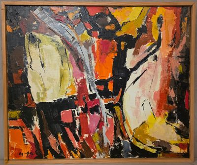tableau représentant un homme et une femme dans une pièce