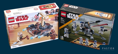 deux coffrets Lego Star Wars exposés dans leur boîte