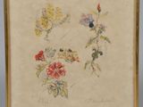 une image représentant un dessin de fleurs dans un cadre doré