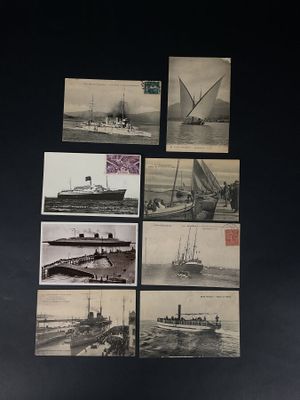 Réf 96 - CPA/CPSM/CPM - 8 CP - Bateaux : Ensemble de 8 carte…