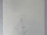 pencil drawing of a man riding a skateboard on a skateboard