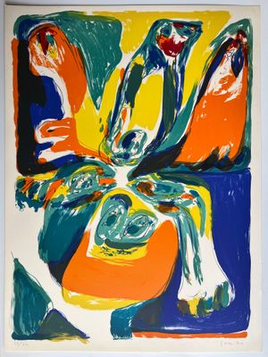 une image représentant un tableau représentant une fleur colorée dans un cadre blanc