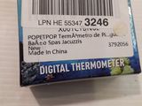 a box of digital thermometers on a table