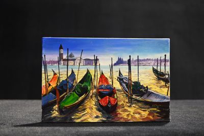 Francine CLAPIER (XXe siècle). Venise. Huile sur toile signé…