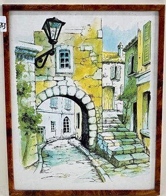 Vue d'une ruelle. Planche imprimée.