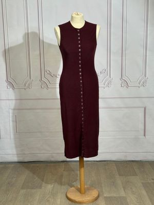 ROSEANNA - Robe de forme droite mi longue en polyamide lie d…